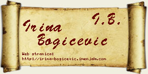 Irina Bogičević vizit kartica